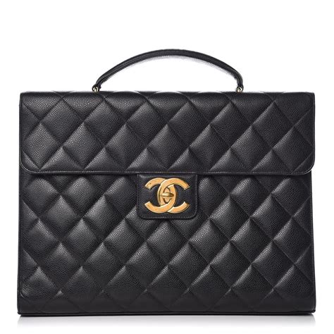 chanel briefcase caviar|CHANEL Caviar Quilted Briefcase Laptop Bag Black.